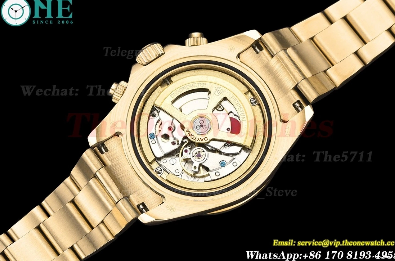 GDF A3836 Daytona 40mm Black Gold YG YG 0129